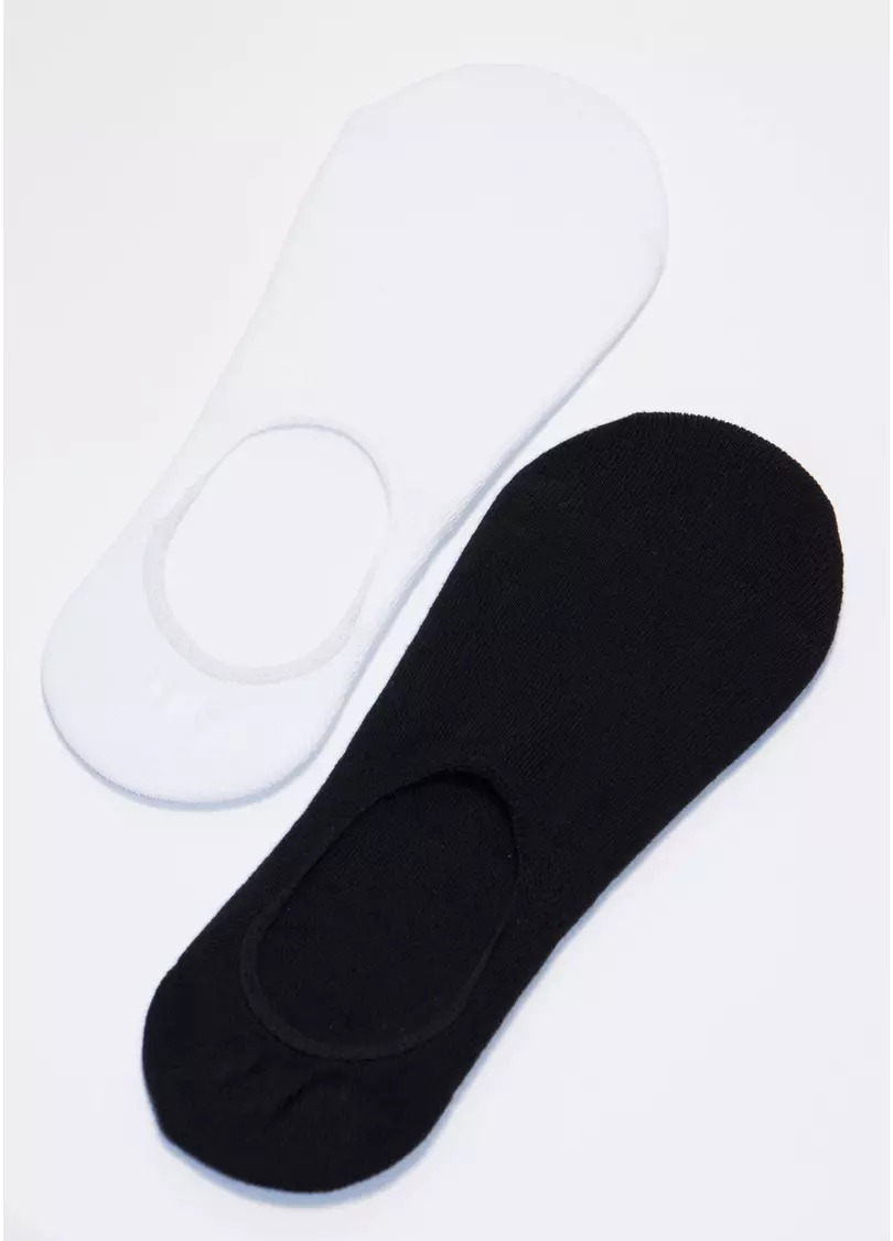 Короткие мужские носки подследники MF1 CLASSIC black/white (черный/белый)