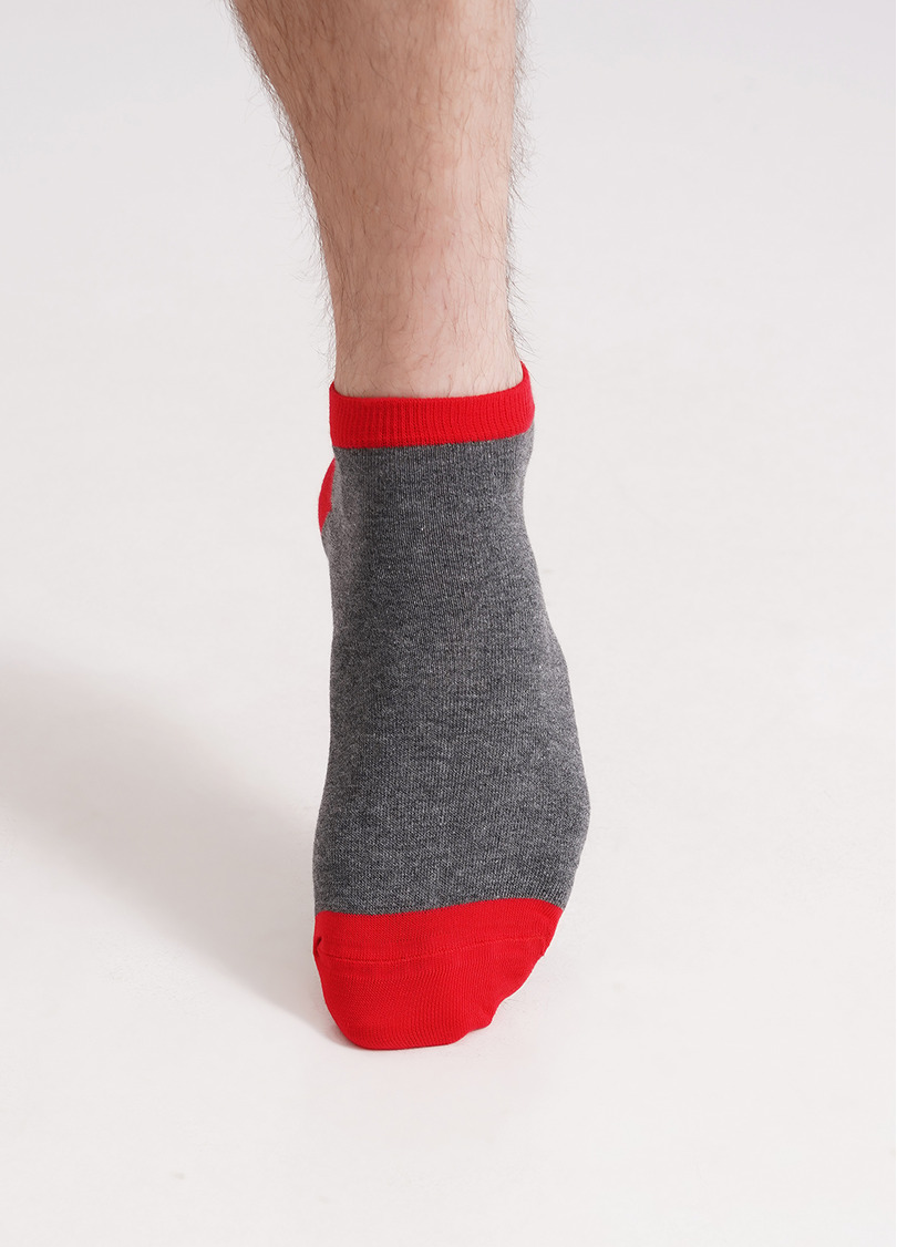 Чоловічі шкарпетки з контрастною резинкою MS1 FASHION 002 red (червоний)