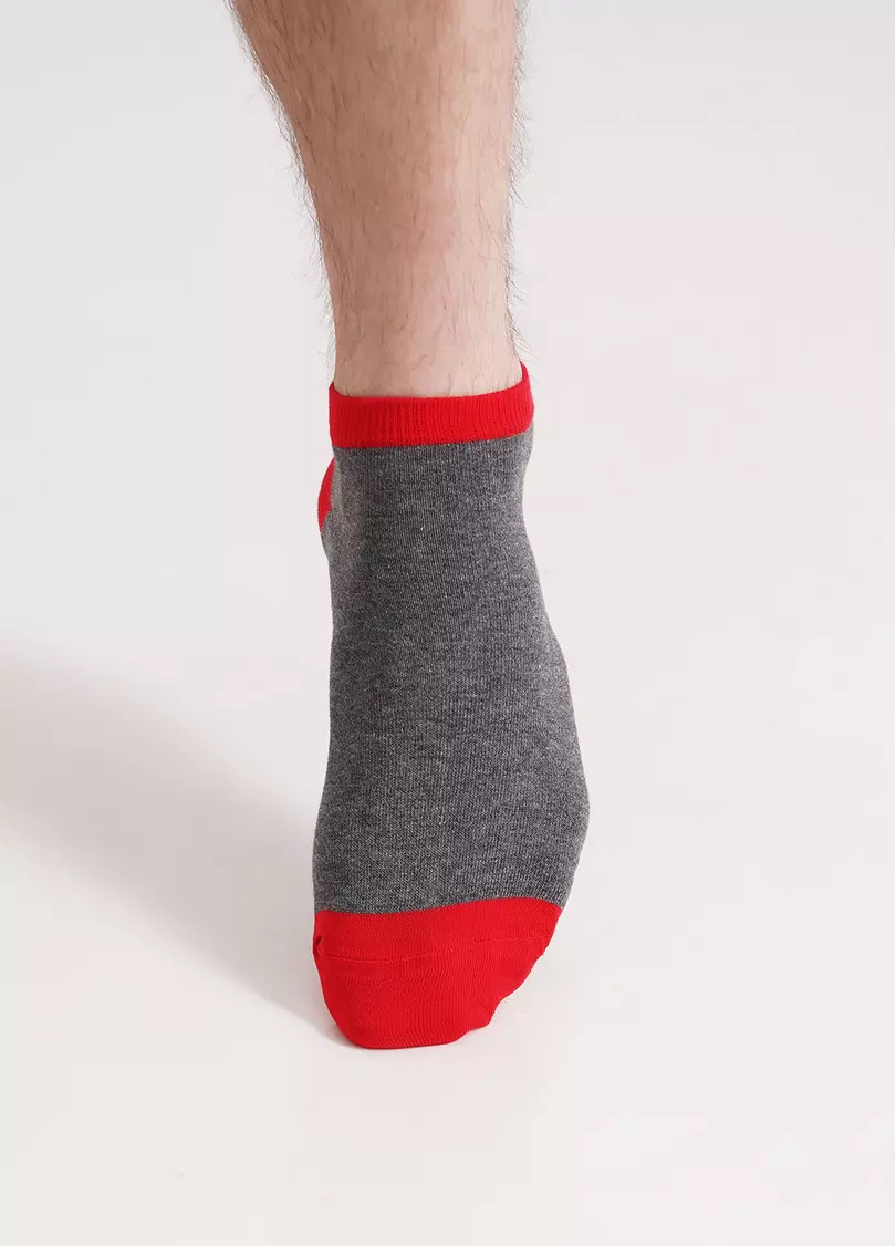 Чоловічі шкарпетки з контрастною резинкою MS1 FASHION 002 red (червоний)