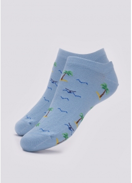 Хлопковые мужские носки короткие с пальмами MS1 MARINE 012