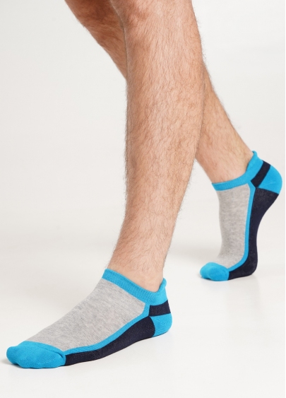 Мужские носки с высокой пяткой MS1 TERRY SPORT 004 [MS1C/SpTe-004] (MS SPORT-04) blue (голубой)
