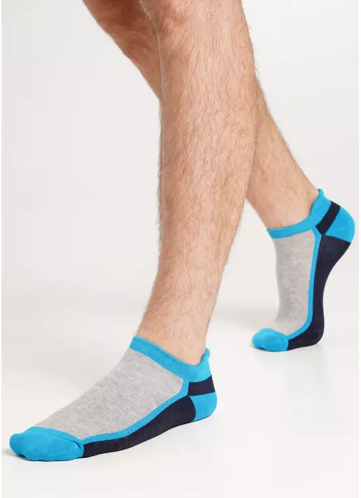 Мужские носки с высокой пяткой MS1 TERRY SPORT 004 [MS1C/SpTe-004] (MS SPORT-04) blue (голубой)