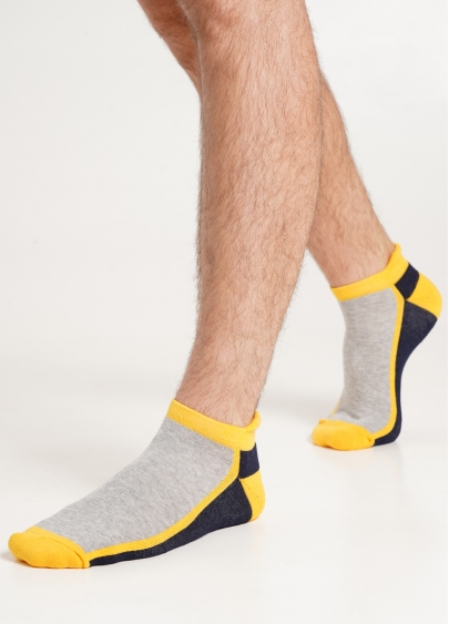 Мужские носки с высокой пяткой MS1 TERRY SPORT 004 [MS1C/SpTe-004] (MS SPORT-04) yellow (желтый)