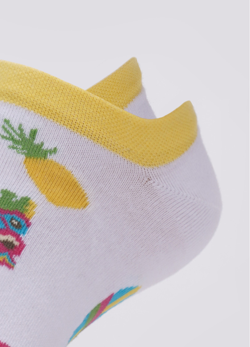 Короткие носки мужские с тропическим рисунком MS1 TROPIC 001 (белый)