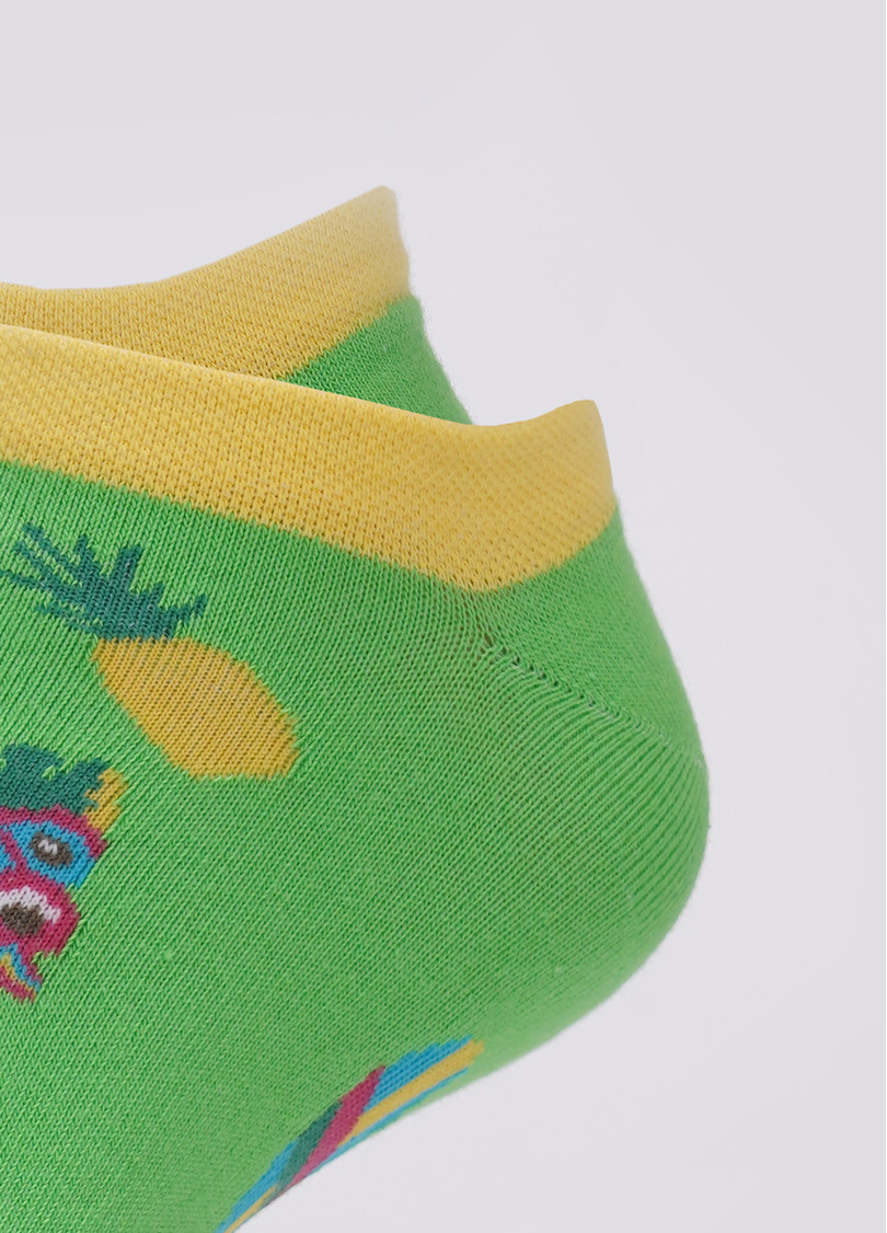 Короткие носки мужские с тропическим рисунком MS1 TROPIC 001 (зеленый)