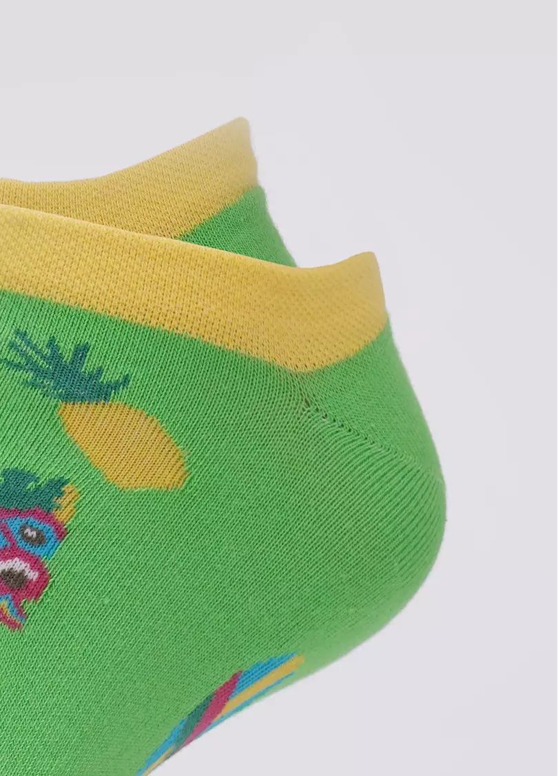 Короткие носки мужские с тропическим рисунком MS1 TROPIC 001 (зеленый)