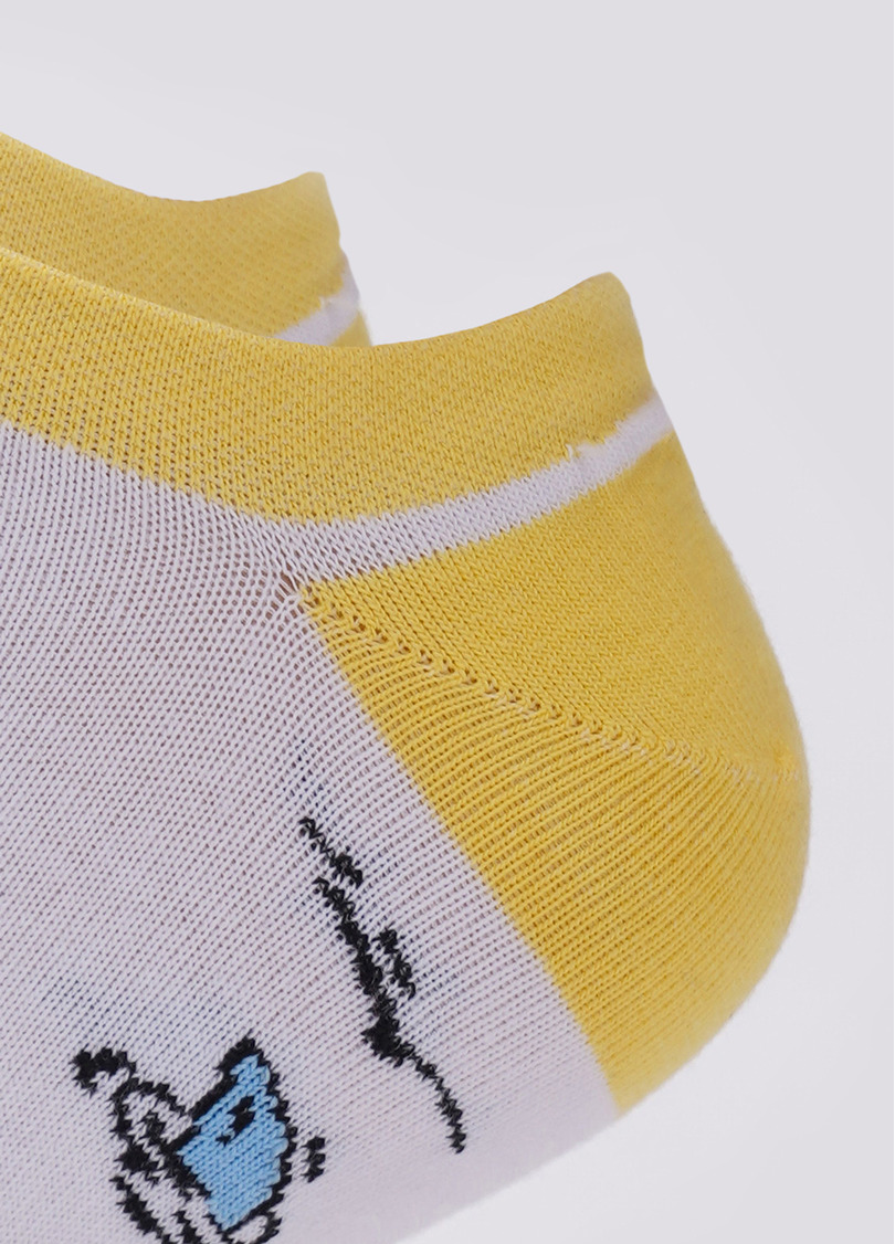 Мужские короткие носки с пляжным рисунком MS1 TROPIC 002 (белый)