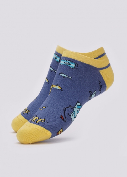 Мужские короткие носки с пляжным рисунком MS1 TROPIC 002 (синий)