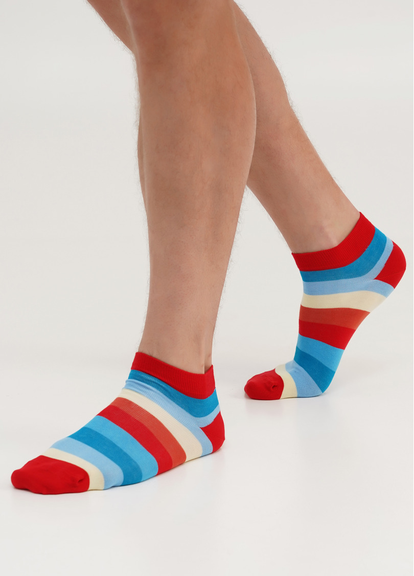 Мужские носки полосатые MS1C-001 red (красный)