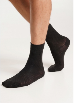 Чоловічі шкарпетки високі з візерунком MS3 BASIC 003 iron (сірий)