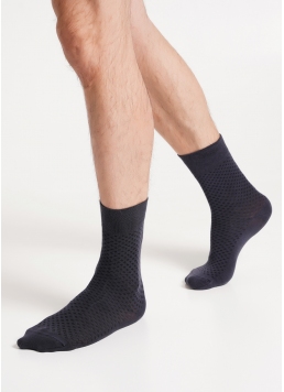 Мужские носки высокие с узором MS3 BASIC 004 iron (серый)