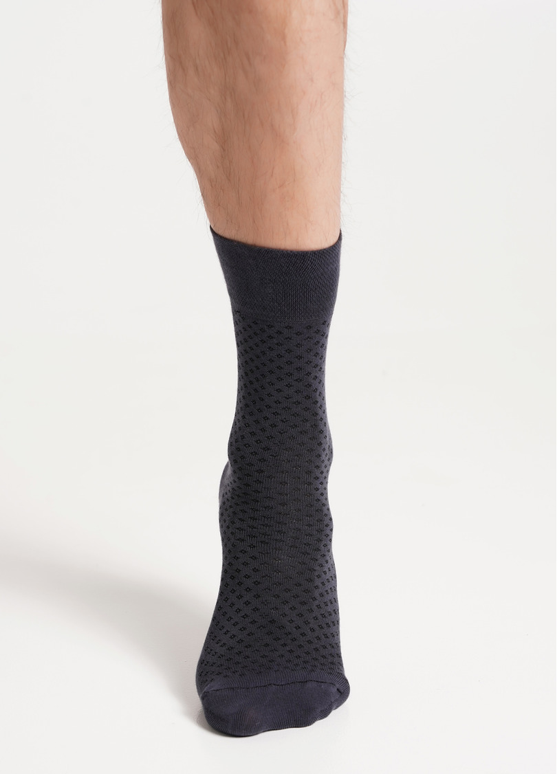 Мужские носки высокие с узором MS3 BASIC 004 iron (серый)