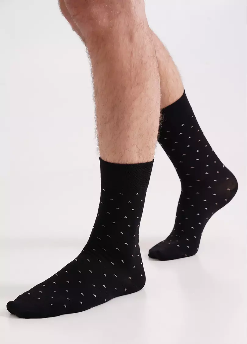 Чоловічі шкарпетки довгі MS3 BASIC 2401 black (чорний)