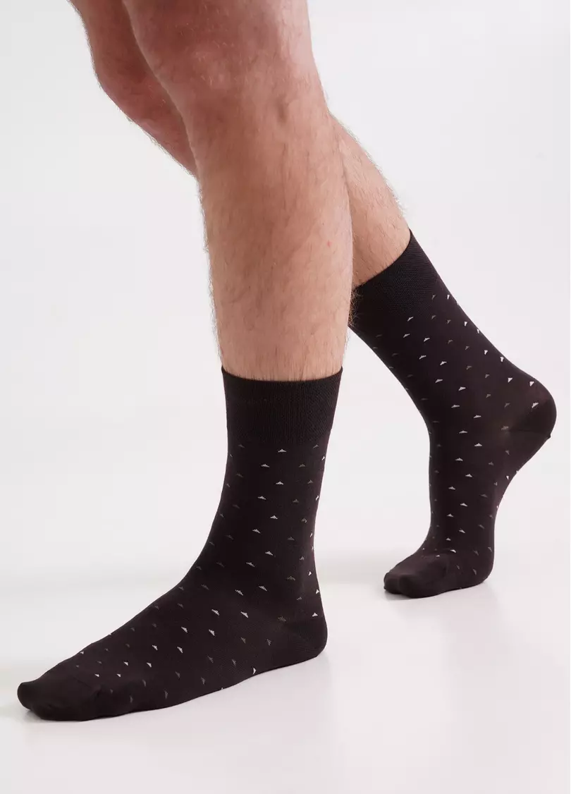 Чоловічі шкарпетки довгі MS3 BASIC 2401 caffe (коричневий)