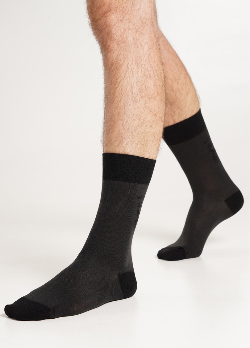 Мужские носки с надписью Wild & Free сзади MS3 BOHO (F) 001 pirate black (черный)