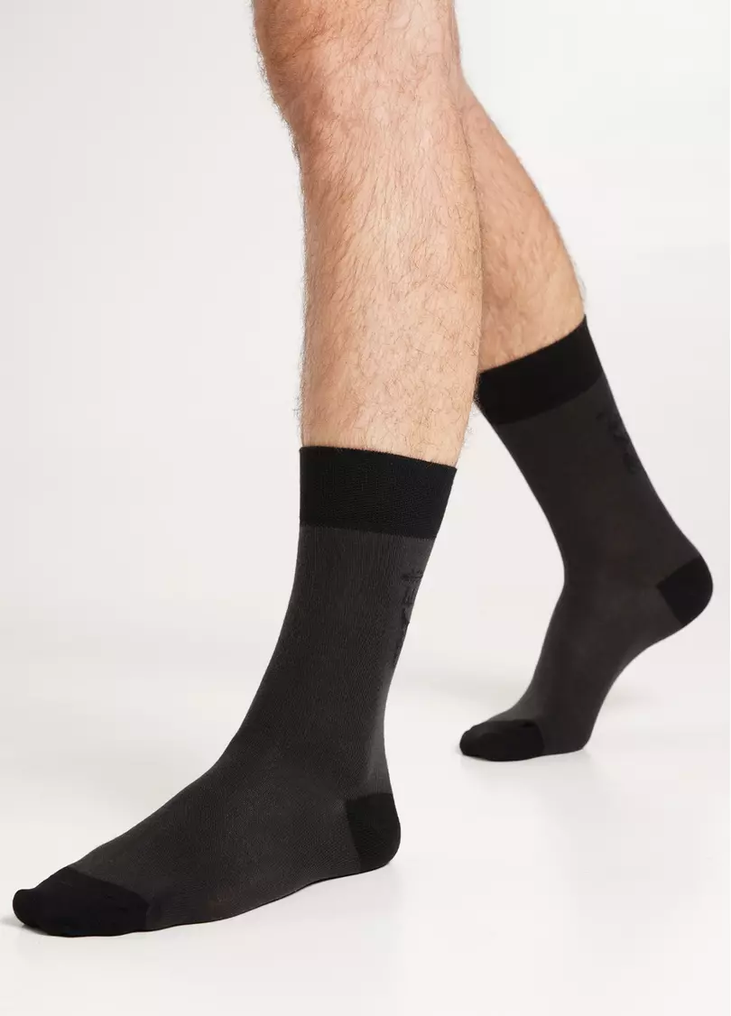 Мужские носки с надписью Wild & Free сзади MS3 BOHO (F) 001 pirate black (черный)