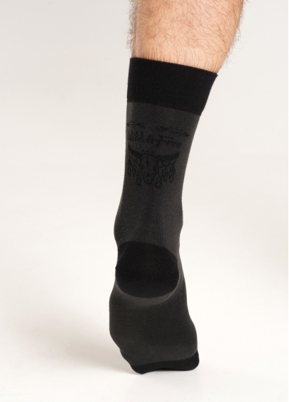Чоловічі шкарпетки з написом Wild & Free позаду MS3 BOHO (F) 001 pirate black (чорний)