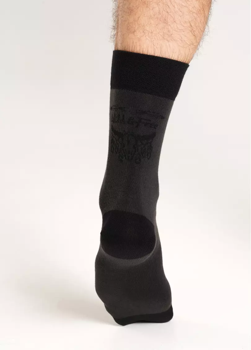 Мужские носки с надписью Wild & Free сзади MS3 BOHO (F) 001 pirate black (черный)