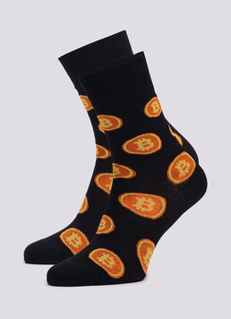 Носки мужские Биткоин (2 пары) MS3 FASHION 060 (пак х2) black/neon (черный)