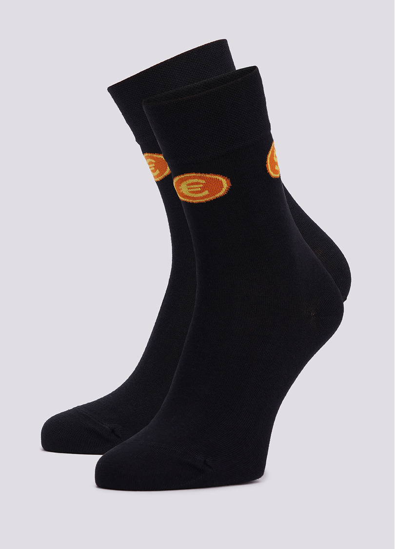 Шкарпетки чоловічі Біткоїн (2 пари) MS3 FASHION 060 (пак х2) black/neon (чорний)