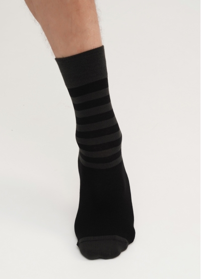 Набор мужские носки с животными и в полоску (2 пары) MS3 FASHION SET 1 (пак х2) pirate black/black (черный)