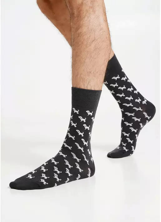 Носки мужские "Собаки" комплект из 2-х пар MS3 FASHION SET 3 (пак х2) iron/light grey melange (серый)