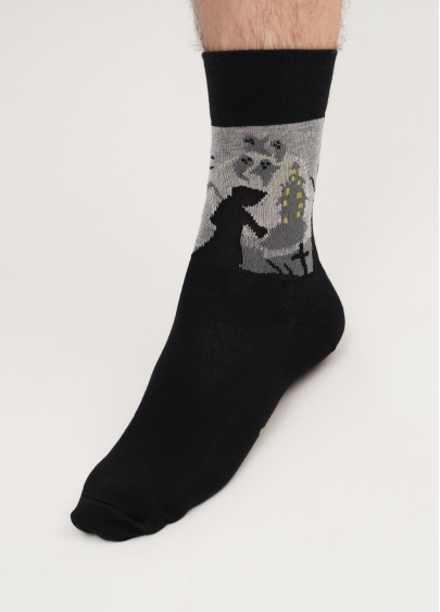 Мужские носки с привидениями MS3 HALLOWEEN 2205 black (черный)