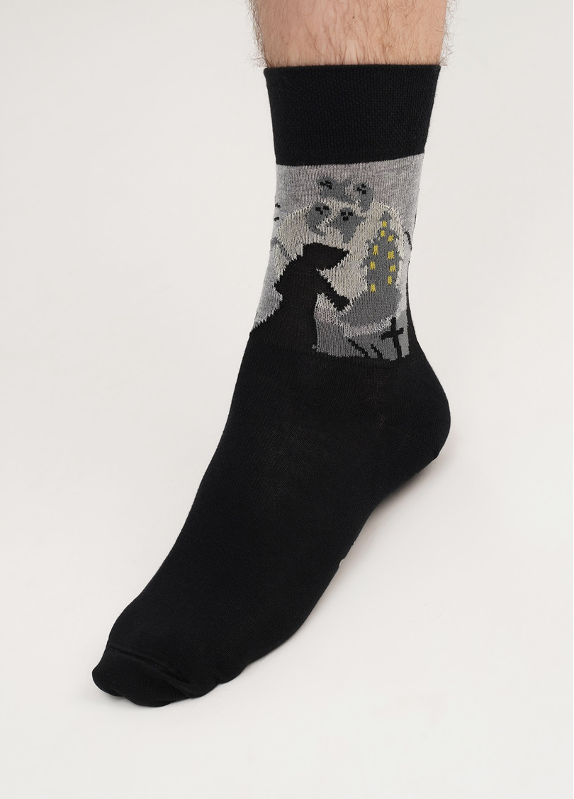 Чоловічі шкарпетки з привидами MS3 HALLOWEEN 2205 black (чорний)