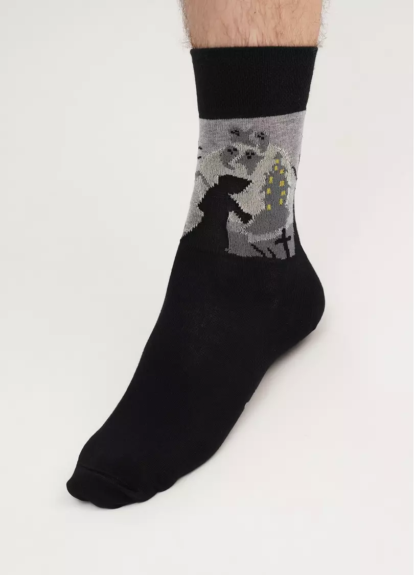 Мужские носки с привидениями MS3 HALLOWEEN 2205 black (черный)