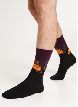 Мужские носки высокие с тыквами MS3 HALLOWEEN 2303 vintage grape (фиолетовый)