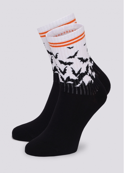 Шкарпетки чоловічі з малюнком "Кажани" MS3 HALLOWEEN STRONG 002 black (чорний)