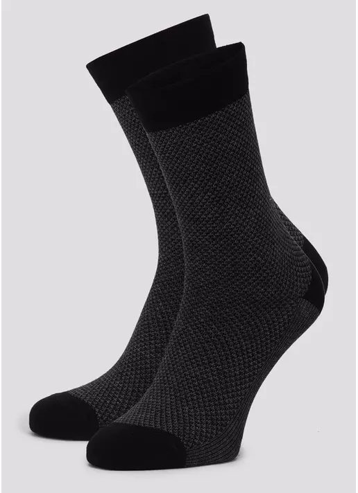 Мужские носки из хлопка MS3 JACCARD 002 black (черный)