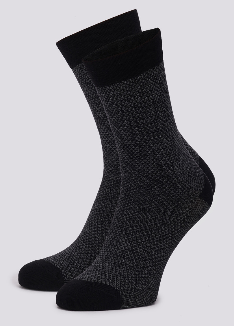 Чоловічі шкарпетки з бавовни MS3 JACCARD 002 black (чорний)