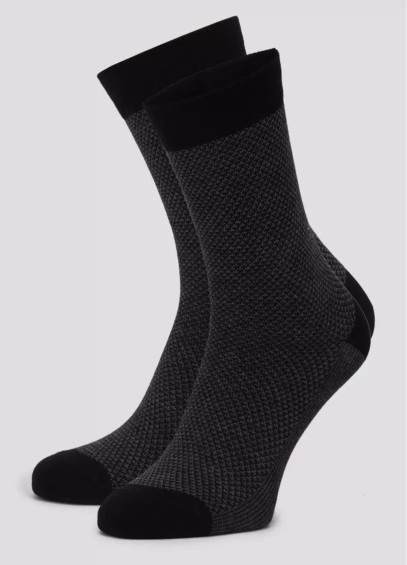 Чоловічі шкарпетки з бавовни MS3 JACCARD 002 black (чорний)