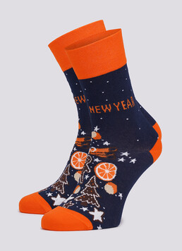 Носки мужские с новогодним рисунком MS3 NEW YEAR 2106 dress blue (синий)