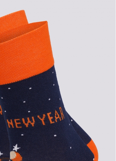 Шкарпетки чоловічі з новорічним малюнком MS3 NEW YEAR 2106 dress blue (синій)