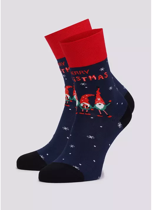 Мужские носки новогодние с гномами MS3 NEW YEAR 2110 dress blue (синий)