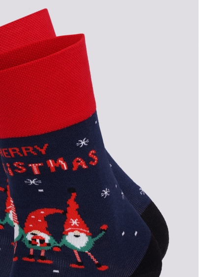 Чоловічі шкарпетки новорічні з гномами MS3 NEW YEAR 2110 dress blue (синій)