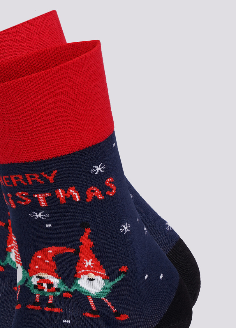 Мужские носки новогодние с гномами MS3 NEW YEAR 2110 dress blue (синий)