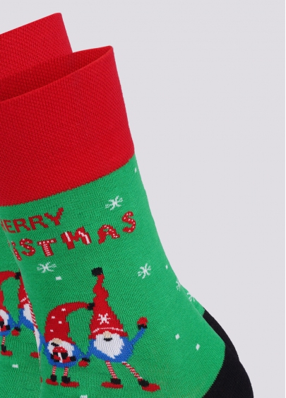 Чоловічі шкарпетки новорічні з гномами MS3 NEW YEAR 2110 island green (зелений)