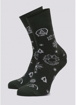 Чоловічі шкарпетки з різдвяним візерунком MS3 NEW YEAR 2112 khaki (зелений)