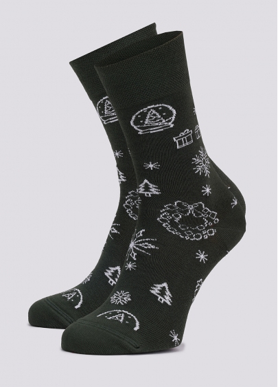 Мужские носки с рождественским узором MS3 NEW YEAR 2112 khaki (зеленый)