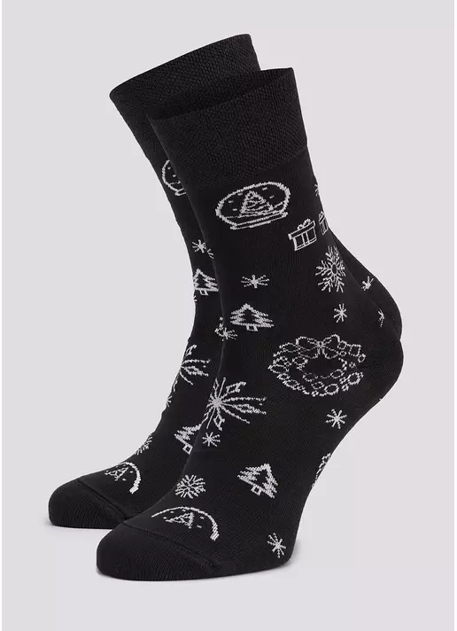 Мужские носки с рождественским узором MS3 NEW YEAR 2112 pirate black (черный)