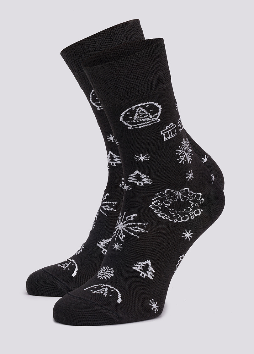 Мужские носки с рождественским узором MS3 NEW YEAR 2112 pirate black (черный)