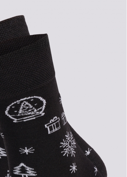 Чоловічі шкарпетки з різдвяним візерунком MS3 NEW YEAR 2112 pirate black (чорний)