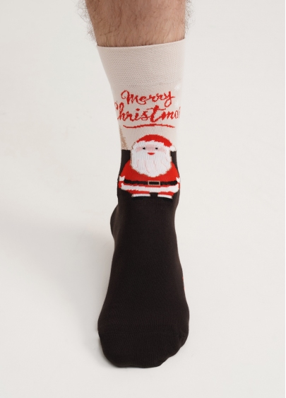 Мужские носки рождественские MS3 NEW YEAR 2306 caffe (коричневый)