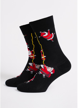 Чоловічі шкарпетки з Сантами MS3 NEW YEAR 2601 black (чорний) Чоловічі шкарпетки з Сантами MS3 NEW YEAR 2601 black (чорний)