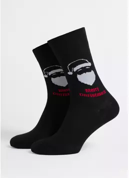 Мужские новогодние носки MS3 NEW YEAR 2603 black (черный)