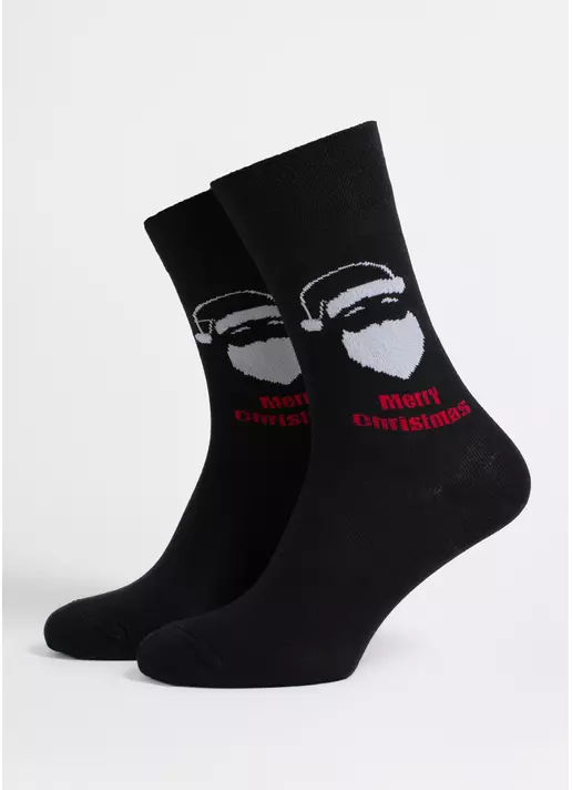 Мужские новогодние носки MS3 NEW YEAR 2603 black (черный)