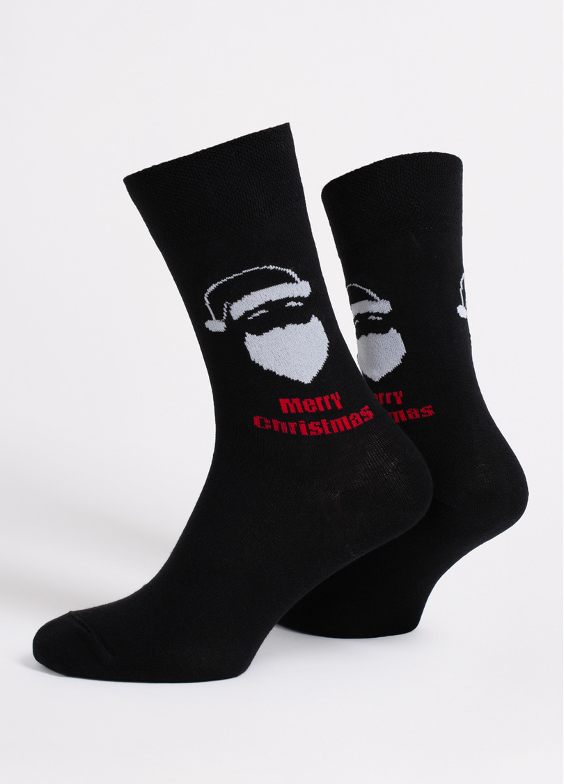Мужские новогодние носки MS3 NEW YEAR 2603 black (черный)